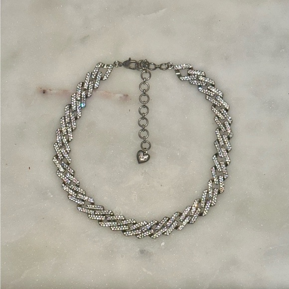 Aldo Silver Rhinestone Twisted Rope Choker - Picture 1 of 5